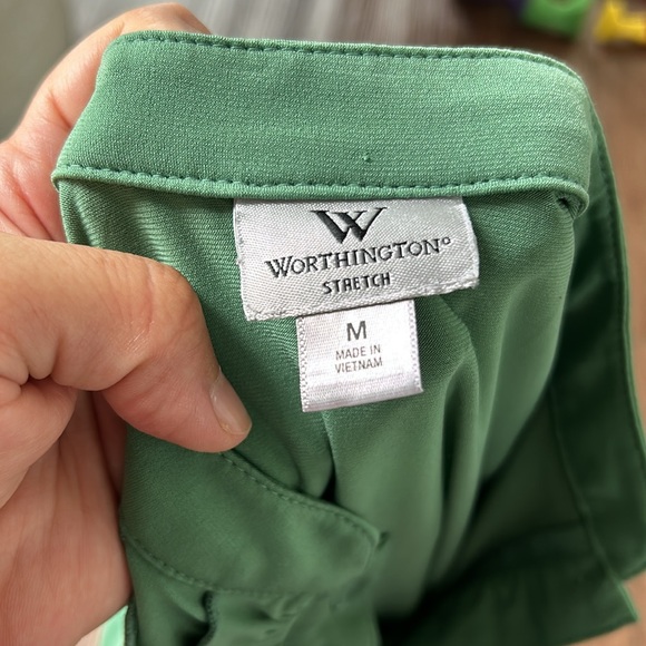 Worthinkgton stretch green women blouse size M - Picture 2 of 3